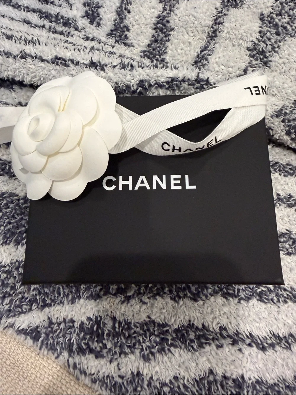 CHANEL Gold and Black Logo Drop Earrings
